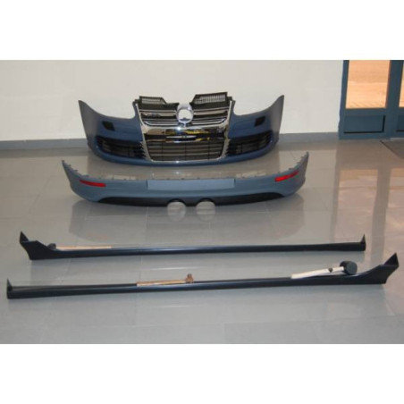 KIT R32 COMPLET - PARE CHOC AVANT + DIFFUSEUR ARRIÈRE LOOK R32 + BAS DE  CAISSE VW GOLF 5 (03-08) - 3/5 PORTES - ABS - NOIR