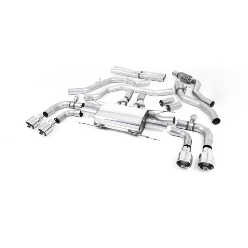 Ligne d'échappement Catback inox MILLTEK Alfa Romeo Giulia Quadrifoglio 2.9 V6 (Sans FAP)(2017à+) Embout Chrome