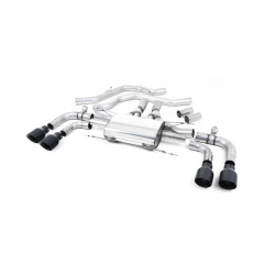 Ligne d'échappement Catback inox MILLTEK Alfa Romeo Giulia Quadrifoglio 2.9 V6 (Sans FAP)(2017à+) Embout Noir