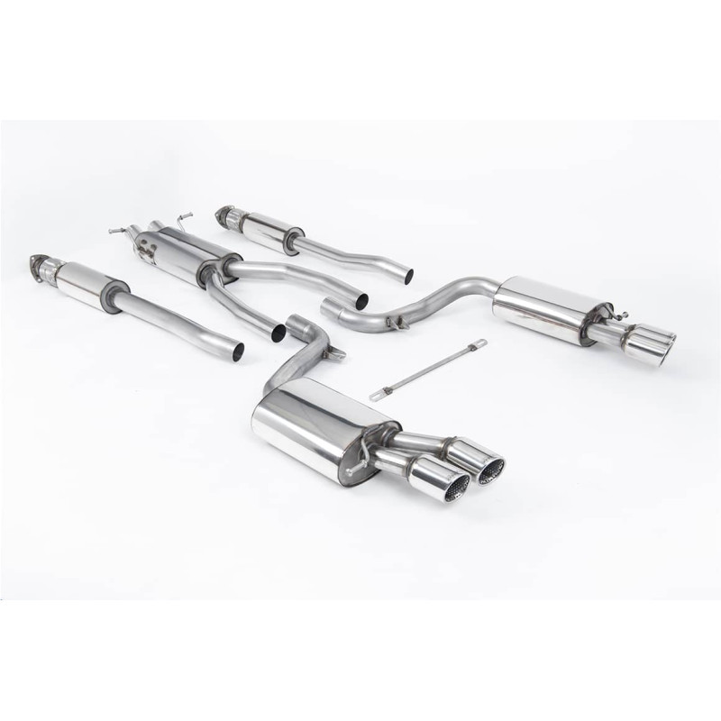 Ligne d'échappement Catback inox MILLTEK Audi S6 C6 5.2 V10 FSI Quattro(2006à2012) Embout Chrome