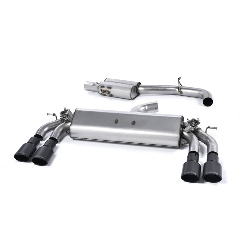 Ligne d'échappement Catback inox MILLTEK Audi S3 8V Sportback - Sans FAP(2013à2018) Embout Noir