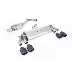 Ligne d'échappement Catback inox MILLTEK VW Golf 7.5 R 310Ch - Sans FAP (Version 76 mm)(2017à2021) Embout Noir