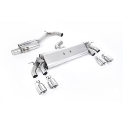 Ligne d'échappement Catback inox MILLTEK VW Golf 7.5 R 310Ch - Sans FAP (Version 76 mm)(2017à2021) Embout Chrome