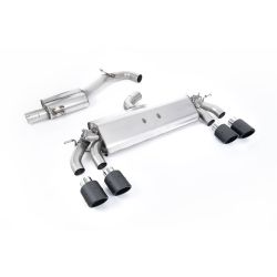 Ligne d'échappement Catback inox MILLTEK VW Golf 7.5 R 310Ch - Sans FAP (Version 76 mm)(2017à2021) Embout Carbone
