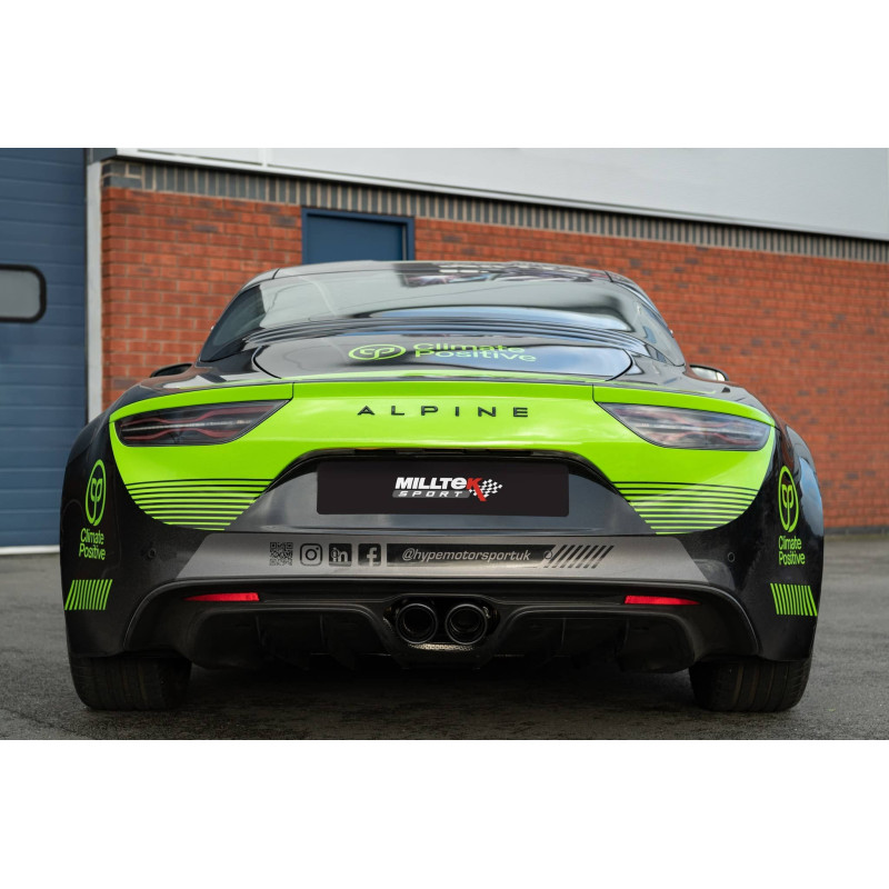 Ligne d'échappement inox MILLTEK ALPINE A110 A110S 1.8 TCE (2018+) Embout Noir