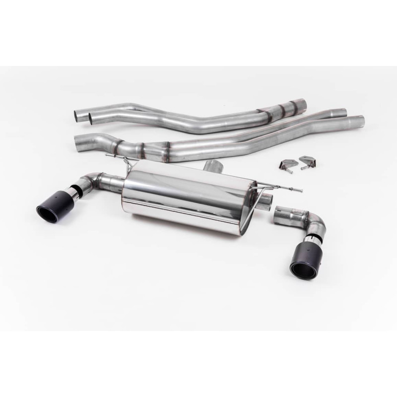 Ligne d'échappement Catback inox MILLTEK BMW M140i F20/F21 3/5 Portes LCI Non xDrive-Sans FAP(2015à2018) Embout Carbone