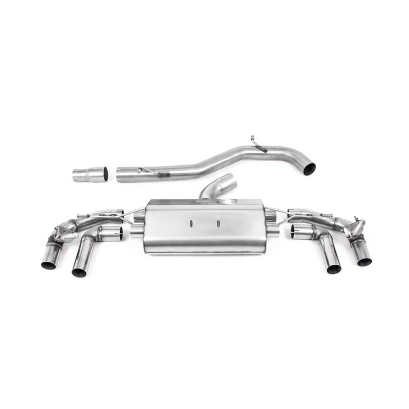 Ligne d'échappement FAP Back inox MILLTEK VW Golf 8 R 320Ch(2021à+) Embout Noir