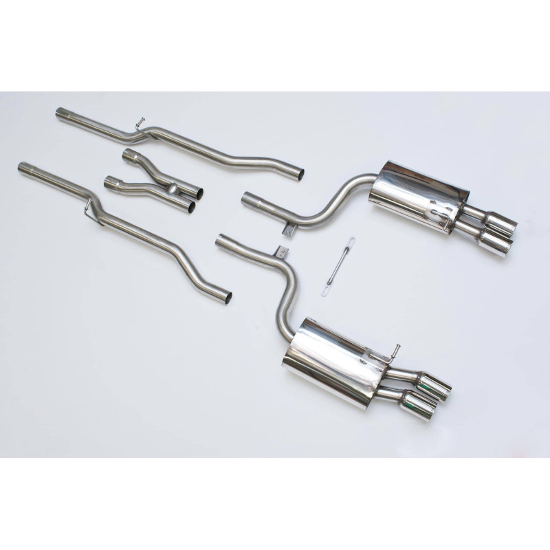 Ligne d'échappement Catback inox MILLTEK Audi S4 B7 4.2 V8 Quattro Berline/Avant/Cabriolet(2004à2009) Embout Chrome