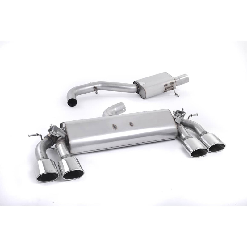 Ligne d'échappement Catback inox MILLTEK VW Golf 7 R 300Ch (Version 76 mm)(2014à2016) Embout Chrome