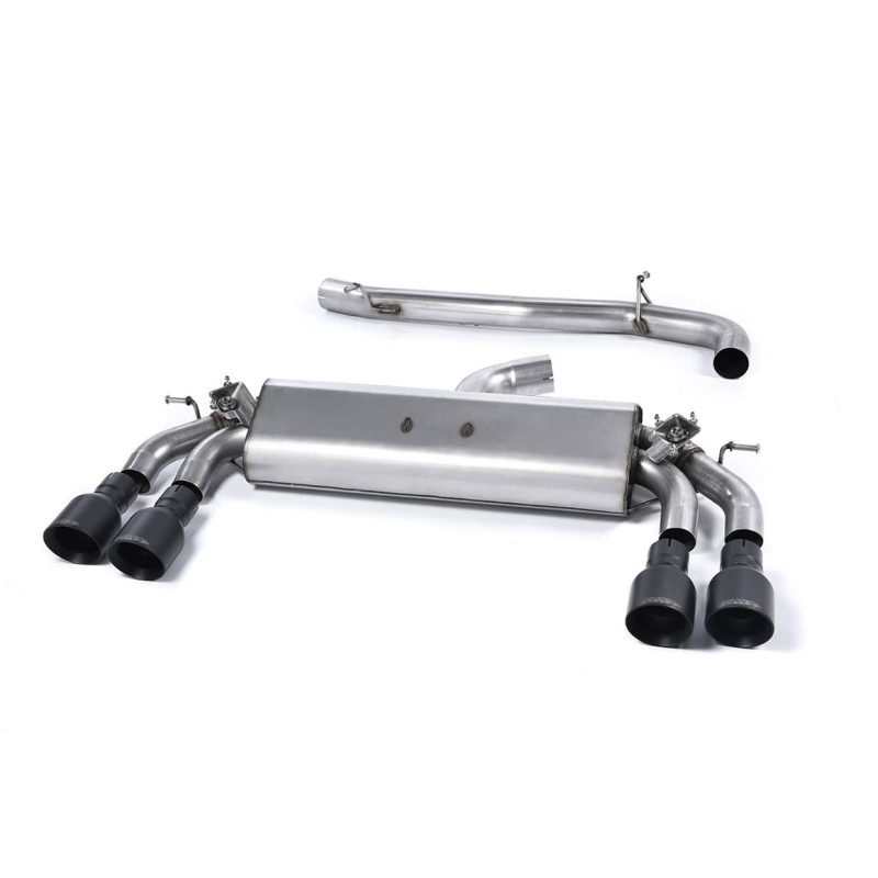 Ligne d'échappement Catback inox MILLTEK VW Golf 7 R 300Ch (Version 76 mm)(2014à2016) Embout Noir