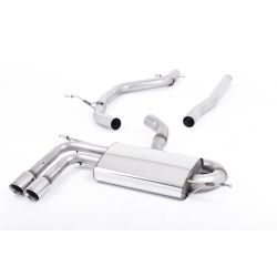 Ligne d'échappement FAP Back inox MILLTEK Audi A3 2.0 TDI 170Ch 2WD 3 Portes DPF(2008à2012) Embout Chrome