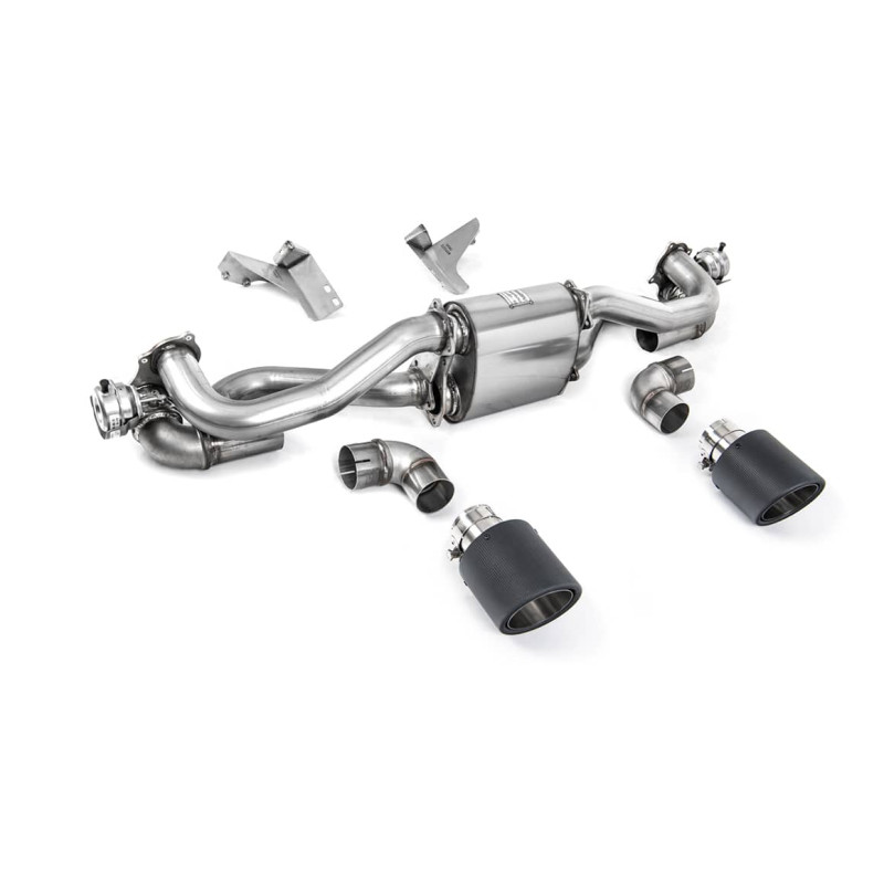 Ligne d'échappement FAP Back inox MILLTEK Porsche Cayman 718 GT4 4.0 (02/2020+)(2020à+) Embout Carbone