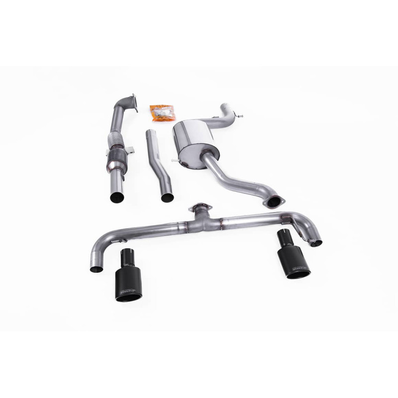 Ligne d'échappement Complète inox MILLTEK VW Scirocco R(2009à2016) Embout Noir