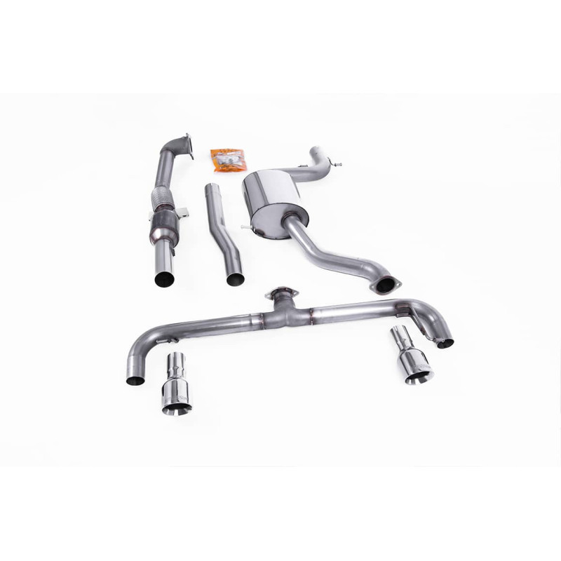 Ligne d'échappement Complète RACE inox MILLTEK VW Golf 6 GTi 2.0 TSI 210Ch(2009à2013) Embout Chrome