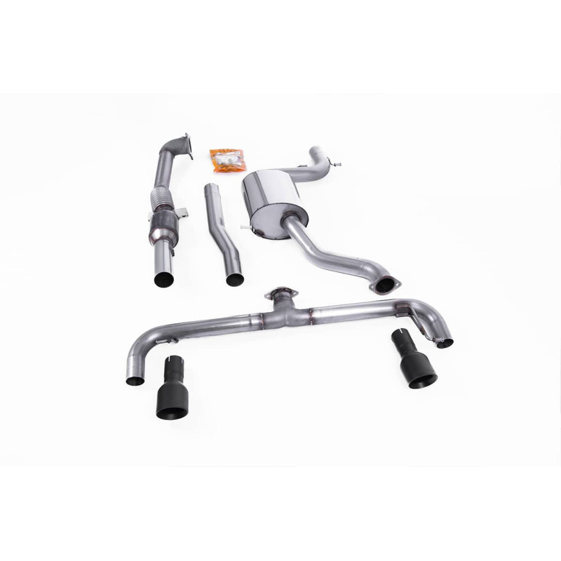 Ligne d'échappement Complète inox MILLTEK VW Scirocco R(2009à2016) Embout Noir