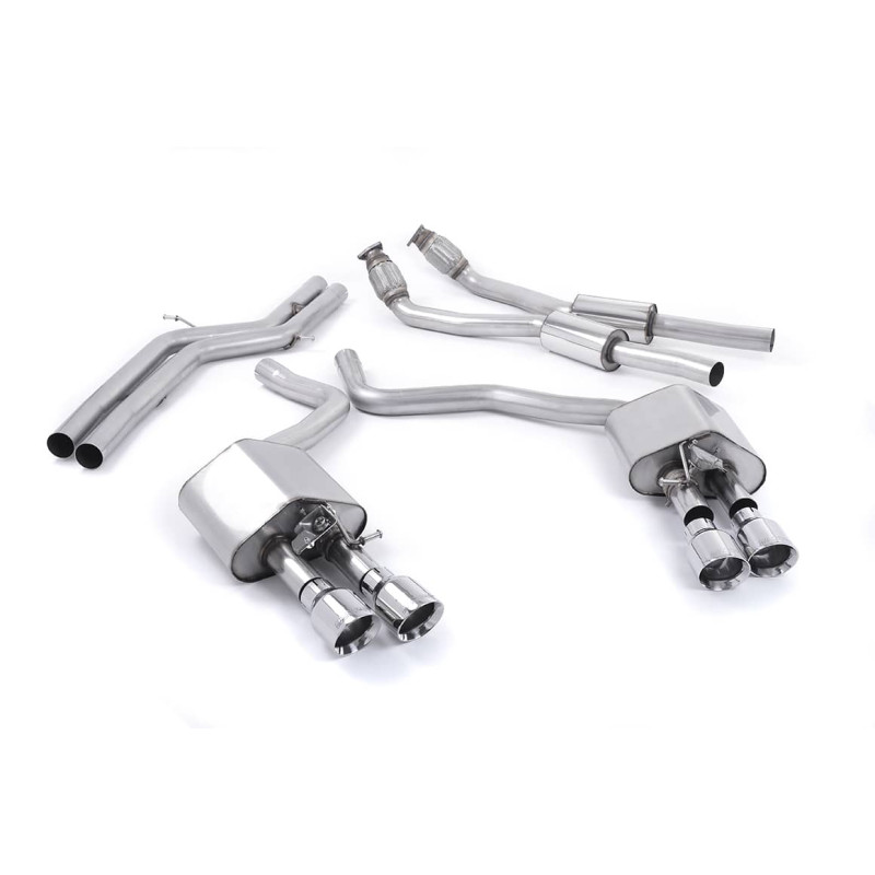 Ligne d'échappement Catback inox MILLTEK Audi S6 C7 4.0T(2012à2018) Embout Chrome
