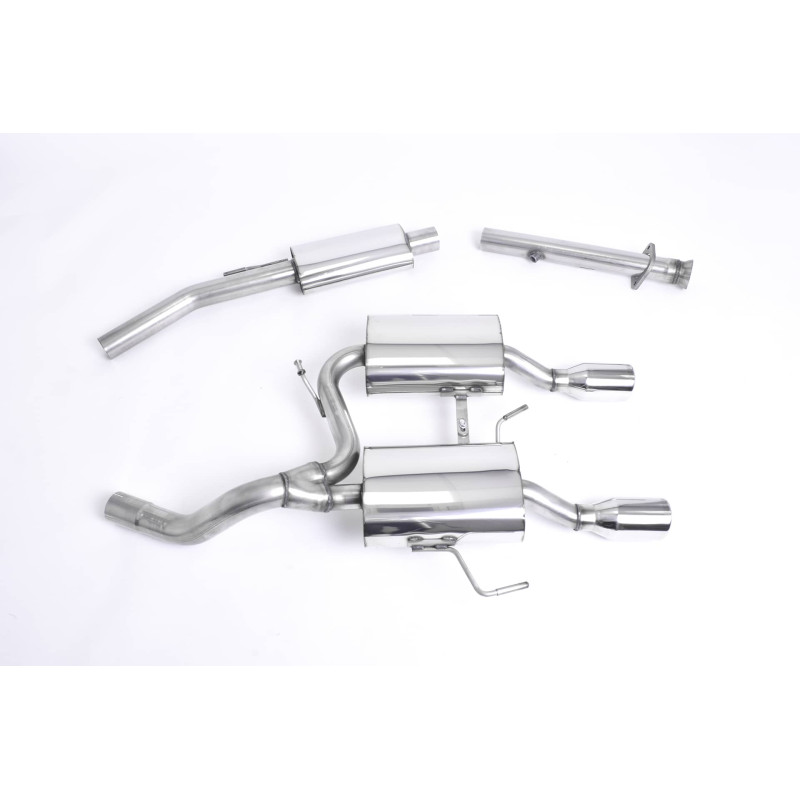 Ligne d'échappement Complète inox MILLTEK Renault Clio 2 RS 182 2.0 16v(2003à2006) Embout Chrome