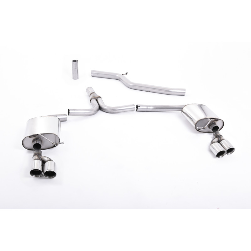 Ligne d'échappement Catback inox MILLTEK Audi A5 Sportback 3.0 TDI Quattro Manual/Multitronic/S tronic(2009à+) Embout Chrome