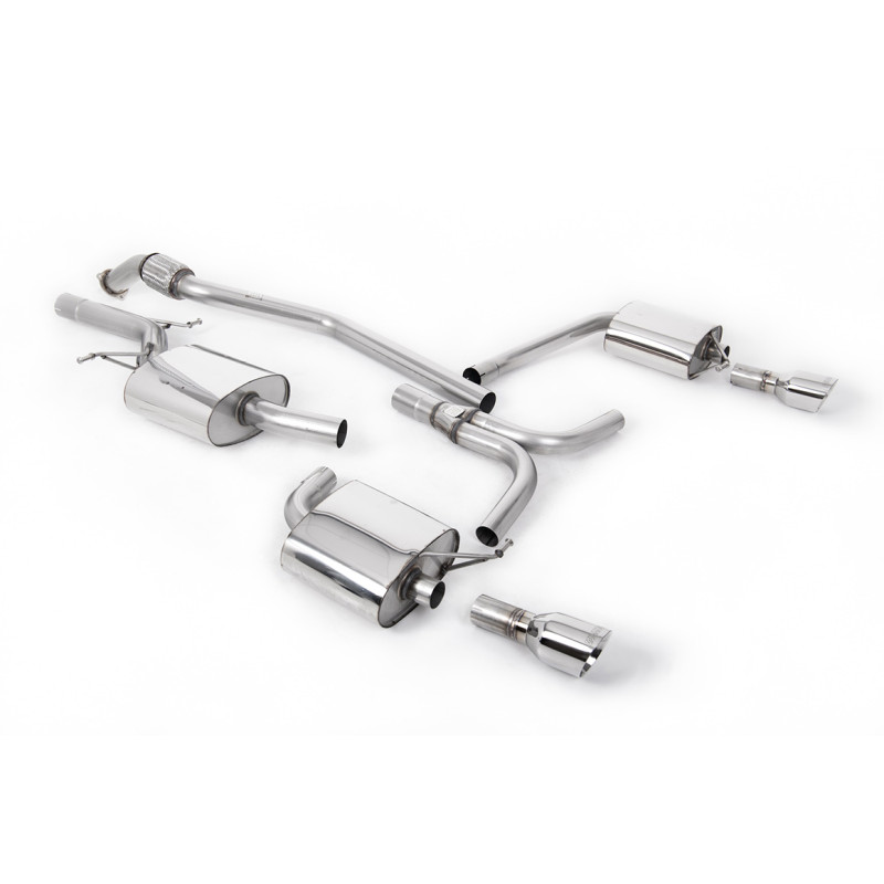 Ligne d'échappement Catback inox MILLTEK Audi A5 Sportback 2.0 TFSI 2WD/Quattro Boite Manuelle(2009à+) Embout Chrome