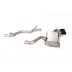 Ligne d'échappement Catback inox MILLTEK Audi S3 8P 2.0 T Quattro 3 Portes (2006à2012) Embout Noir