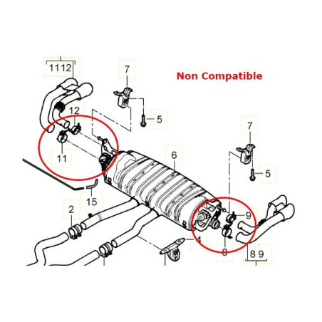 Silencieux d'échappement inox TUBI STYLE PORSCHE Cayenne 957 3.0l Diesel (2009-2010)