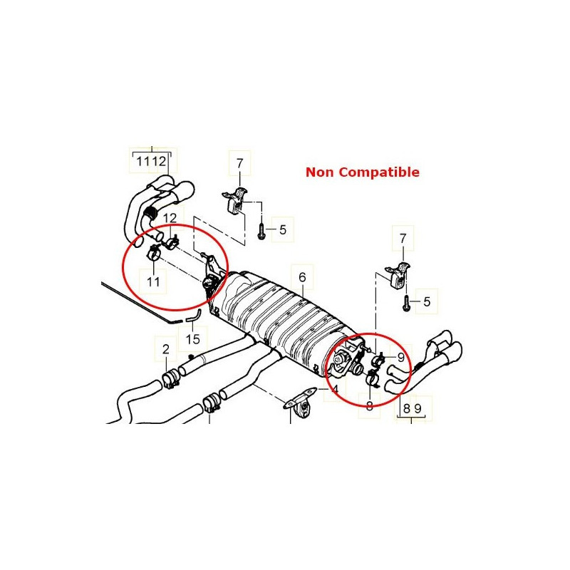 Silencieux d'échappement inox TUBI STYLE PORSCHE Cayenne 957 3.0l Diesel (2009-2010)