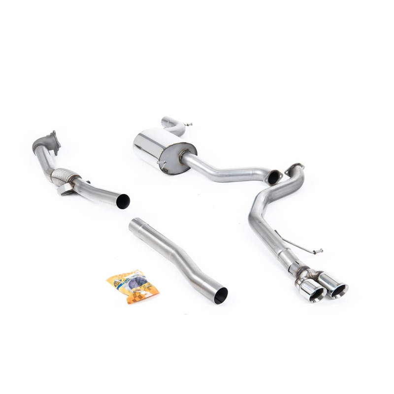 Ligne d'échappement Complète inox MILLTEK VW Jetta Mk6 GLI 2.0 TSI(2011à2014) Embout Chrome