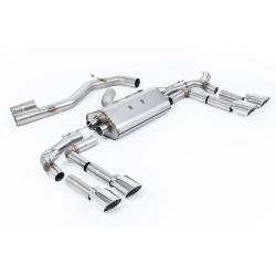 Ligne d'échappement FAP Back inox MILLTEK Audi S3 8Y Berline 310Ch(2020à+) Embout Chrome