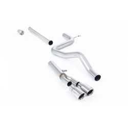 Ligne d'échappement Catback inox MILLTEK Seat Leon FR 2.0 TDI 150 SC/5 Portes (Boite Manu/DSG)(2013à2020) Embout Chrome