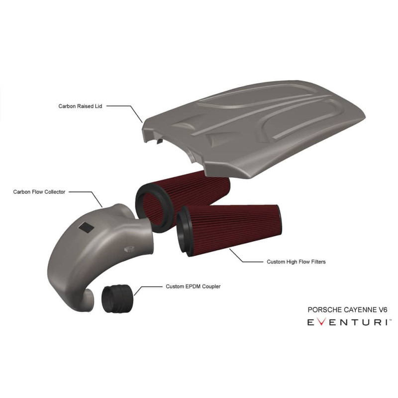 Admission Carbone EVENTURI pour PORSCHE Cayenne 3,0 V6 Coupé & SUV E3 P536 (2019+)