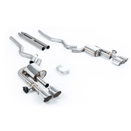 Ligne d'échappement inox CAT Back à valves MILLTEK pour FORD Mustang 5,0 V8 Mach 1 S550 Fastback (2021-2023)(Race) Embout Chrome Ligne d'échappement inox CAT Back à valves MILLTEK pour FORD Mustang 5,0 V8 Mach 1 S550 Fastback (2021-2023)(Race) Embout Chrome