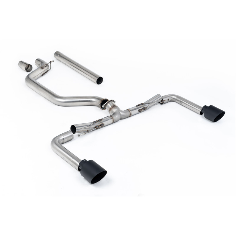 Ligne d'échappement FAP-Back inox MILLTEK pour VW Golf 8.5 GTI 2.0 265Ch (2024+)(Race) Embouts Noir