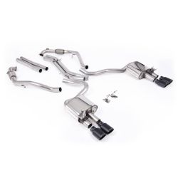 Ligne d'échappement Catback inox MILLTEK Audi S5 B9 3.0T V6 Sportback (Avec Différentiel Sport)(2017à+) Embout Noir ovales