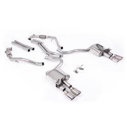 Ligne d'échappement Catback inox MILLTEK Audi S5 B9 3.0T V6 Coupé (Avec Différentiel Sport)(2017à+) Embout Chrome Ovales