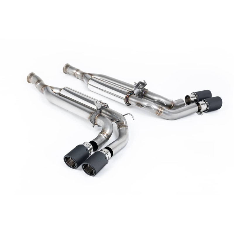 Silencieux d'échappement inox MILLTEK pour Mercedes G63 AMG W463A Avec FAP (2019+) Embout Carbone