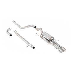 Ligne d'échappement Catback inox MILLTEK Ford Fiesta Mk7/7.5 1.0T EcoBoost (100/125/140Ch) (2013à2017) Embout Chrome