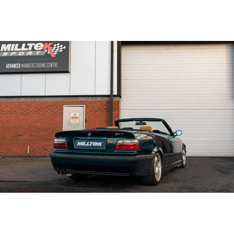 Ligne d'échappement Cat-Back inox MILLTEK pour BMW M3 E36 3.0/3.2 (1992-1999) Embouts Chrome