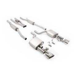 Ligne d'échappement CAT-Back inox MILLTEK pour AUDI RS4 B7 4.2 V8 (2006-2008)(V2) Embouts Chrome