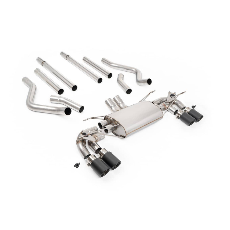 Ligne d'échappement FAP Back inox MILLTEK pour Land Rover Defender 130 5.0 V8 500Ch (2023+) Embouts Carbone