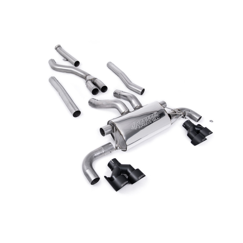 Ligne d'échappement Catback inox MILLTEK pour BMW M440i(x) G22 avec FAP (2020+) Embout Noir