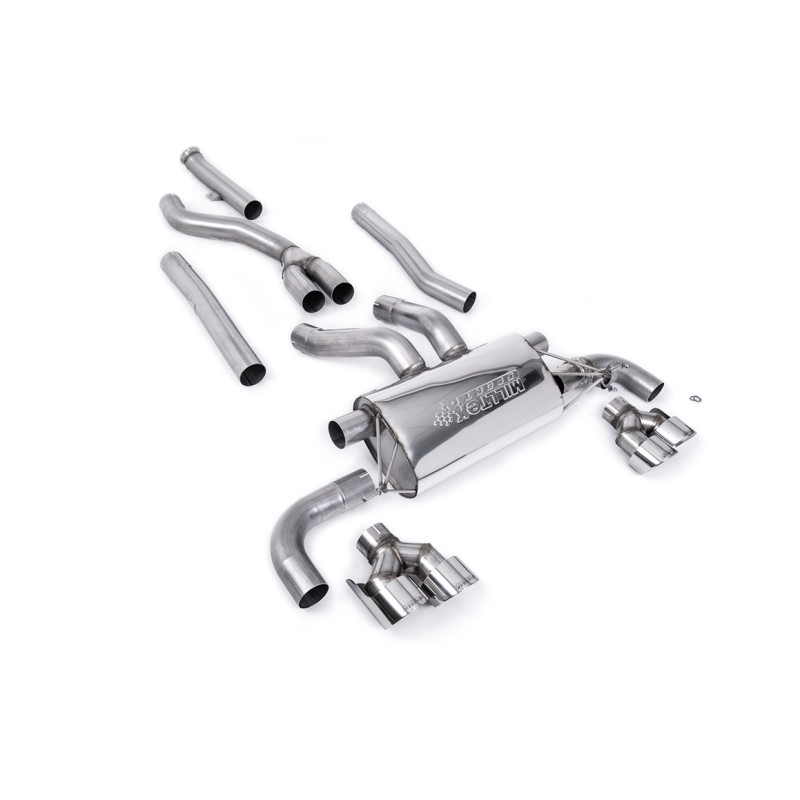 Ligne d'échappement Catback inox MILLTEK pour BMW M440i(x) G22 avec FAP (2020+) Embout Chrome
