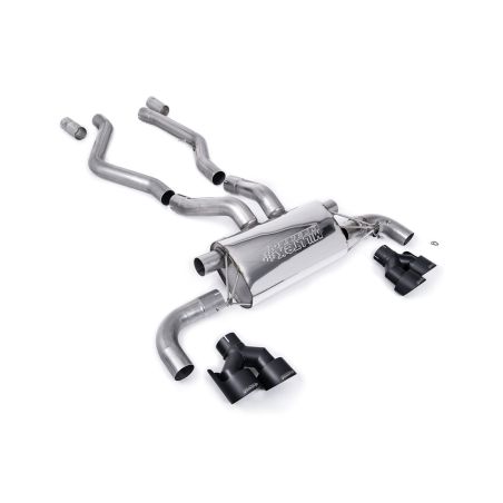 Ligne d'échappement FAP Back inox MILLTEK pour BMW M440i(x) G22 avec FAP (2020+) Embout Noir Ligne d'échappement FAP Back inox MILLTEK pour BMW M440i(x) G22 avec FAP (2020+) Embout Noir