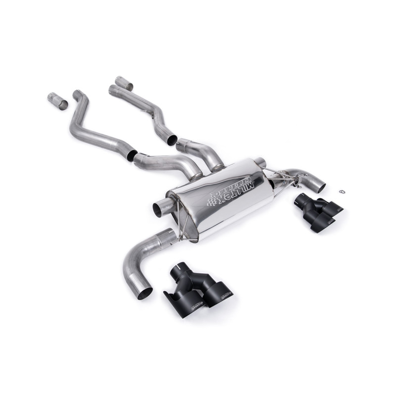Ligne d'échappement FAP Back inox MILLTEK pour BMW M440i(x) G22 avec FAP (2020+) Embout Noir