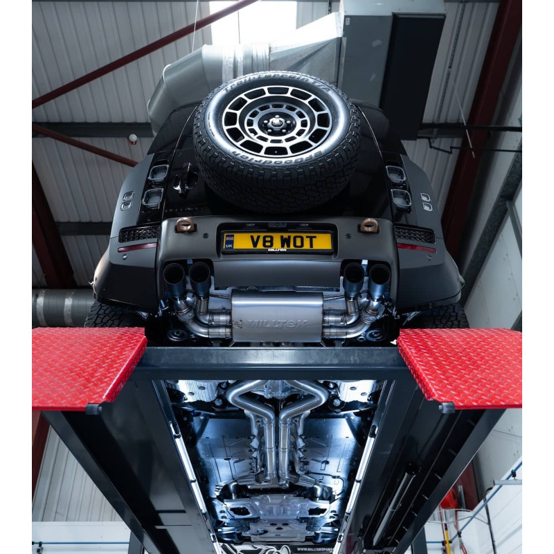 Ligne d'échappement FAP Back inox MILLTEK pour Land Rover Defender OCTA 110 P635 4.4 V8 (2025+) Embouts Noir