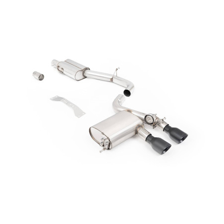 Ligne d'échappement Cat-Back inox à valves MILLTEK pour VW GOLF 5 R32 3.2 V6 (2005-2009) Embouts Noir