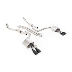 Ligne d'échappement Catback inox MILLTEK Audi S8 D4 4.0T Quattro Tiptronic(2013à2018) Embout Noir