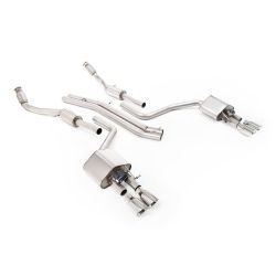 Ligne d'échappement Catback inox MILLTEK Audi S8 D4 4.0T Quattro Tiptronic(2013à2018) Embout Chrome