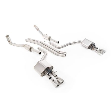 Ligne d'échappement Catback inox MILLTEK Audi S8 D4 4.0T Quattro Tiptronic(2013à2018) Embout Chrome