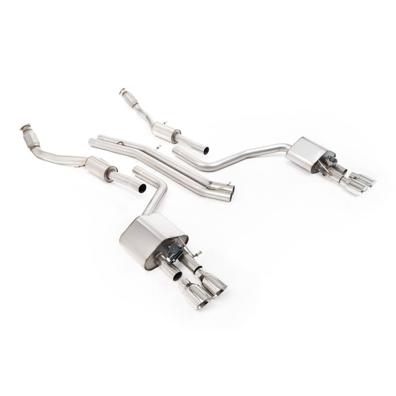 Ligne d'échappement Catback inox MILLTEK Audi S8 D4 4.0T Quattro Tiptronic(2013à2018) Embout Chrome