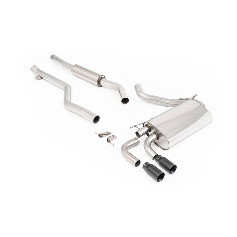 Ligne d'échappement Catback inox MILLTEK BMW 320i F30 M Sport LCI Non xDrive-Moteur B48(2015à2019) Embout Noir